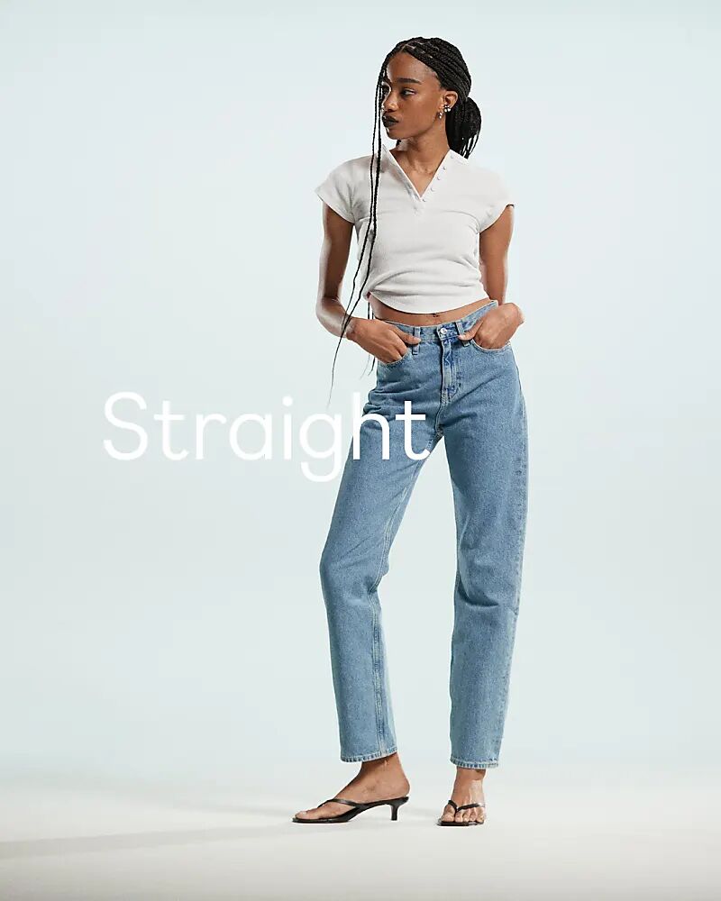 

Прямые джинсы с высокой посадкой, средней степени стертости Calvin Klein Jeans