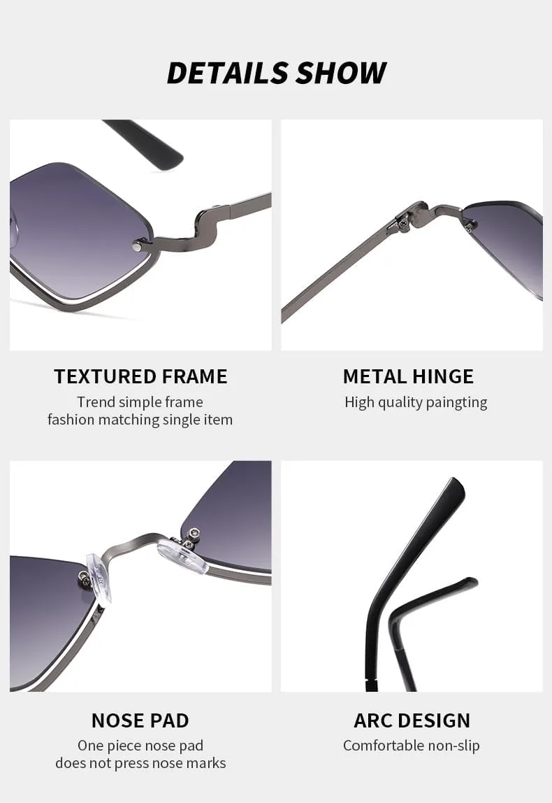 

Ретро-очки в металлической оправе — европейские и американские солнцезащитные очки в маленькой оправе, мужские и женские солнцезащитные очки в форме ромба Gksbnck, C6