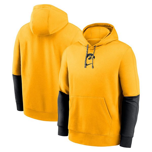 Мужской золотой/черный свитшот с капюшоном Iowa Hawkeyes 2024 Sideline Club Nike — фото 2