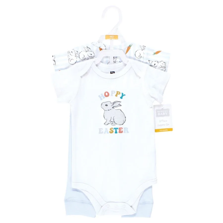 Комплект из двух боди и подходящих по цвету брюк Hudson Baby, Hoppy Easter — фото 2