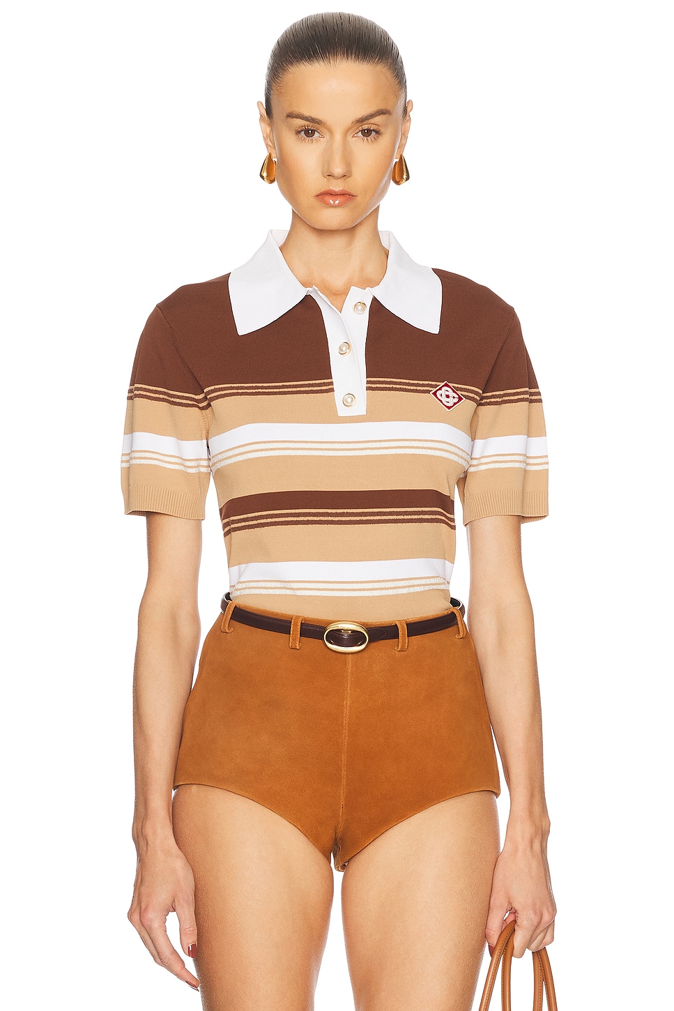 

Поло в полоску Chicano Casablanca, Beige & Brown