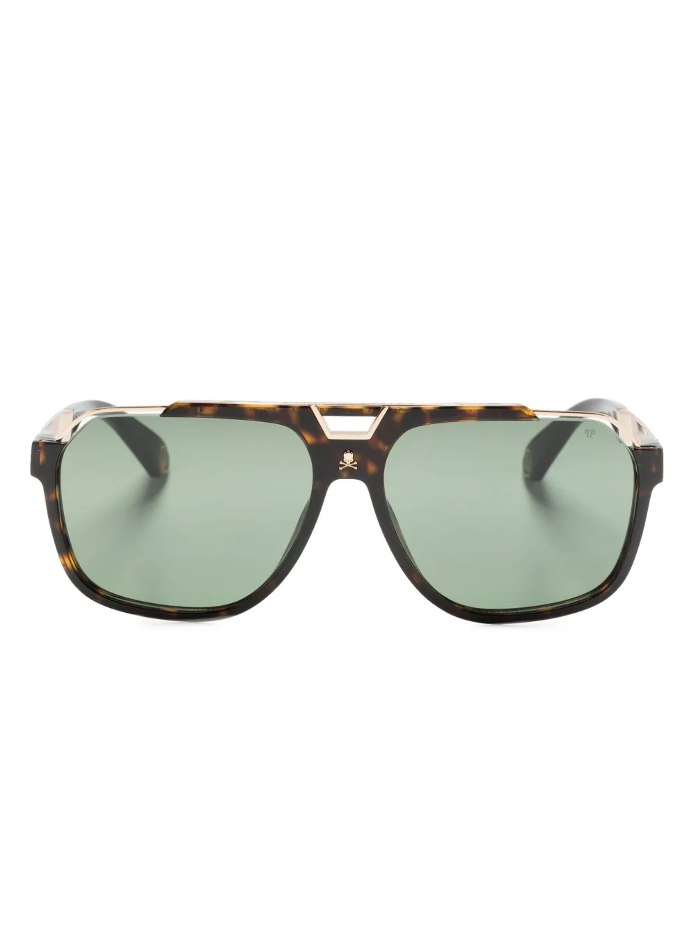 

Солнцезащитные очки-пилоты с логотипом Philipp Plein Eyewear, коричневый