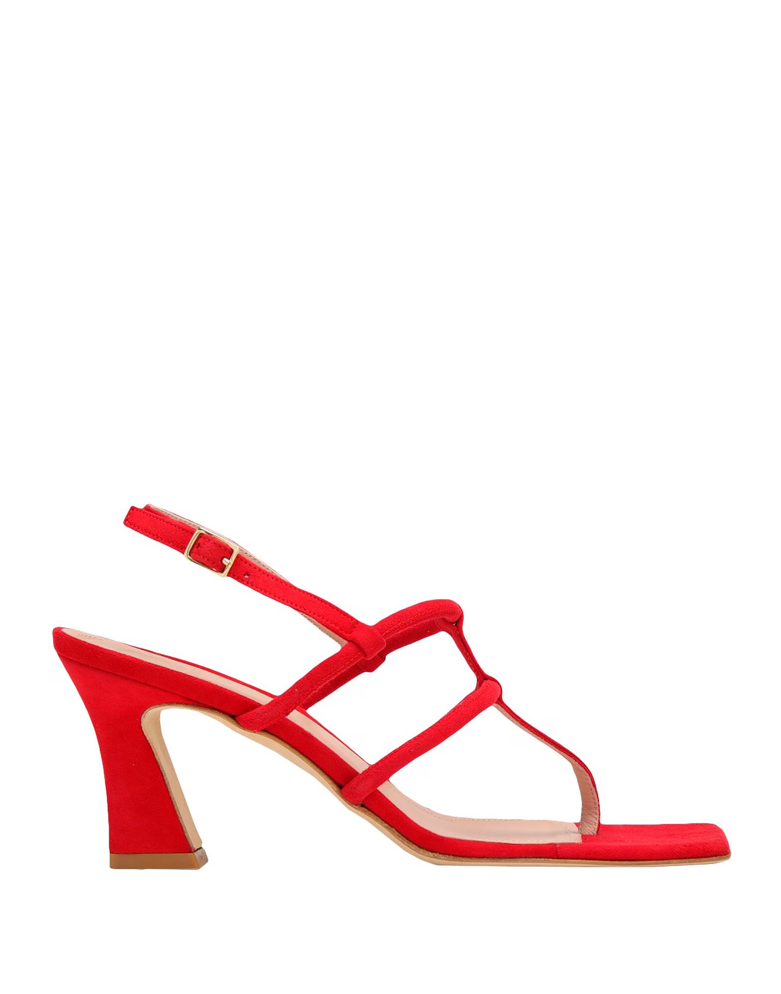 Босоножки Suede Square Toe Thong Sandal 8 By Yoox, красный