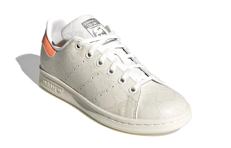 Кроссовки Adidas Stan Smith Snakeskin Core White Beam Orange GS — фото 3