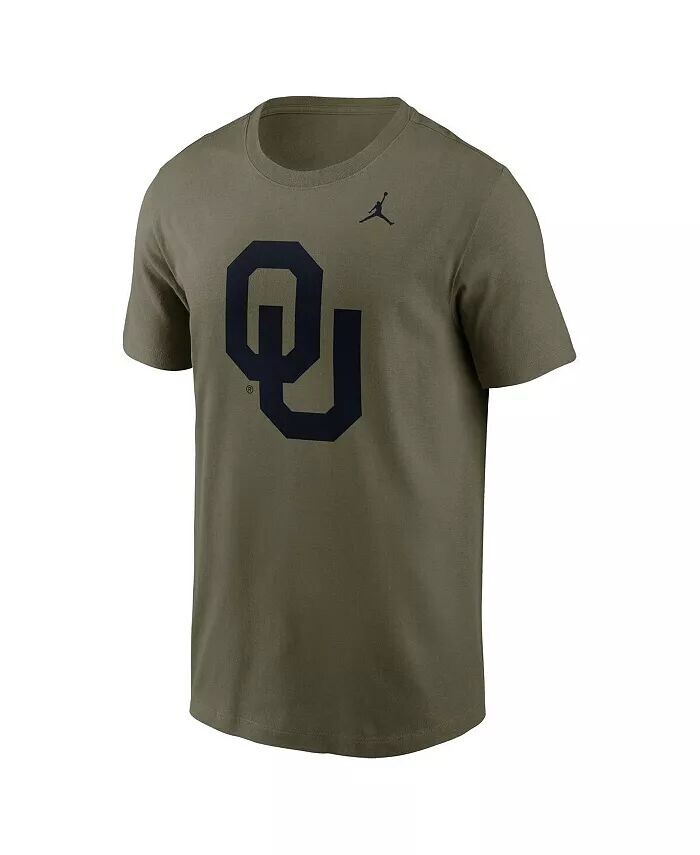 Мужская футболка Olive Oklahoma Sooners 2024 Military Appreciation с тональным логотипом Jordan — фото 3