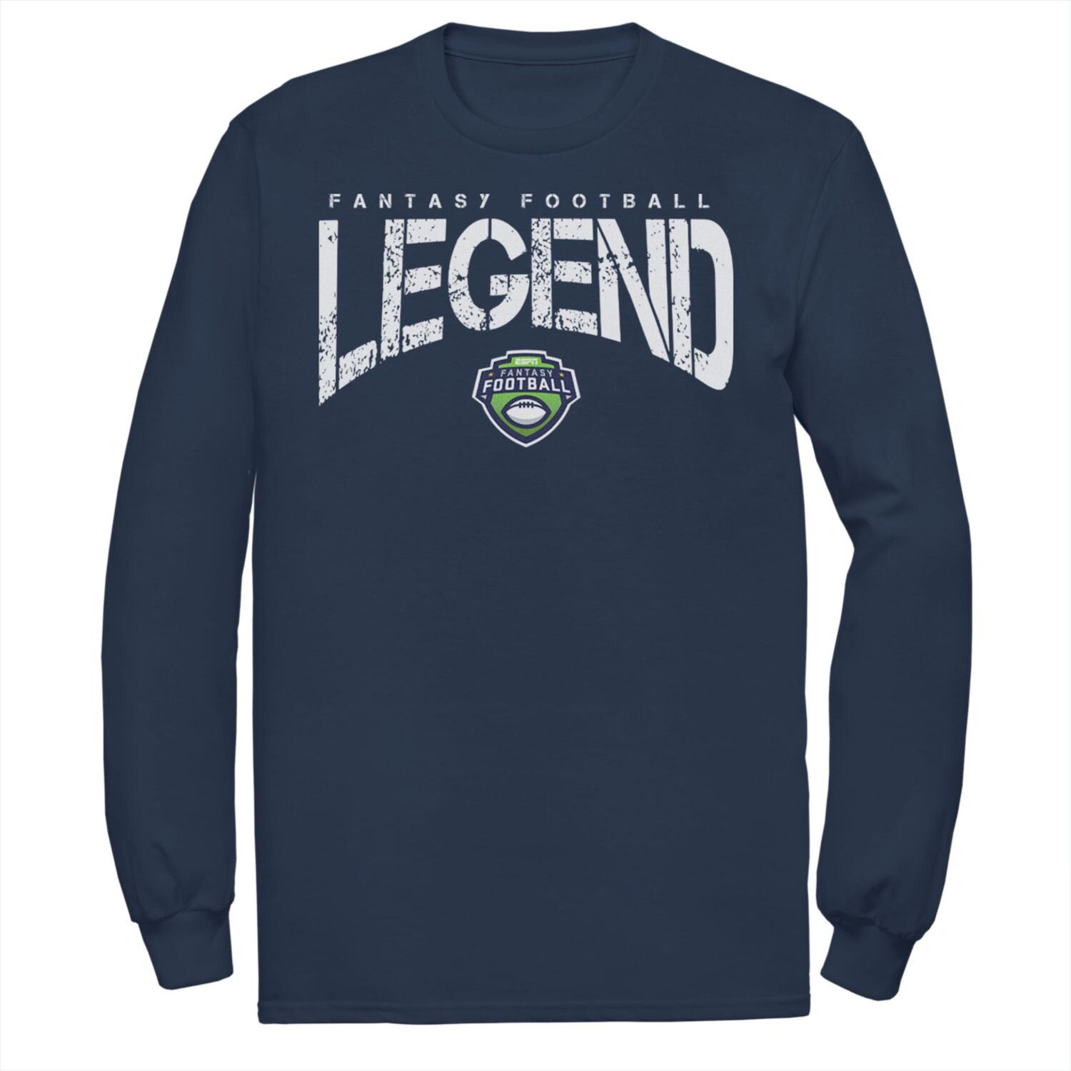 

Мужская футболка ESPN Fantasy Football Legend с длинными рукавами и текстом Licensed Character