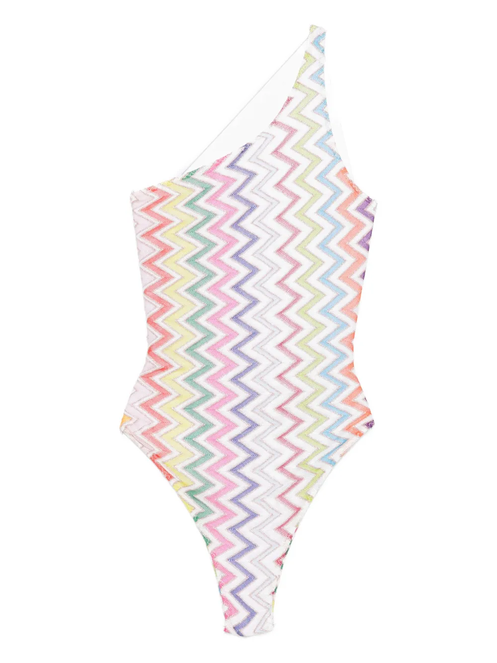 

Купальник на одно плечо с узором зигзаг Missoni, розовый