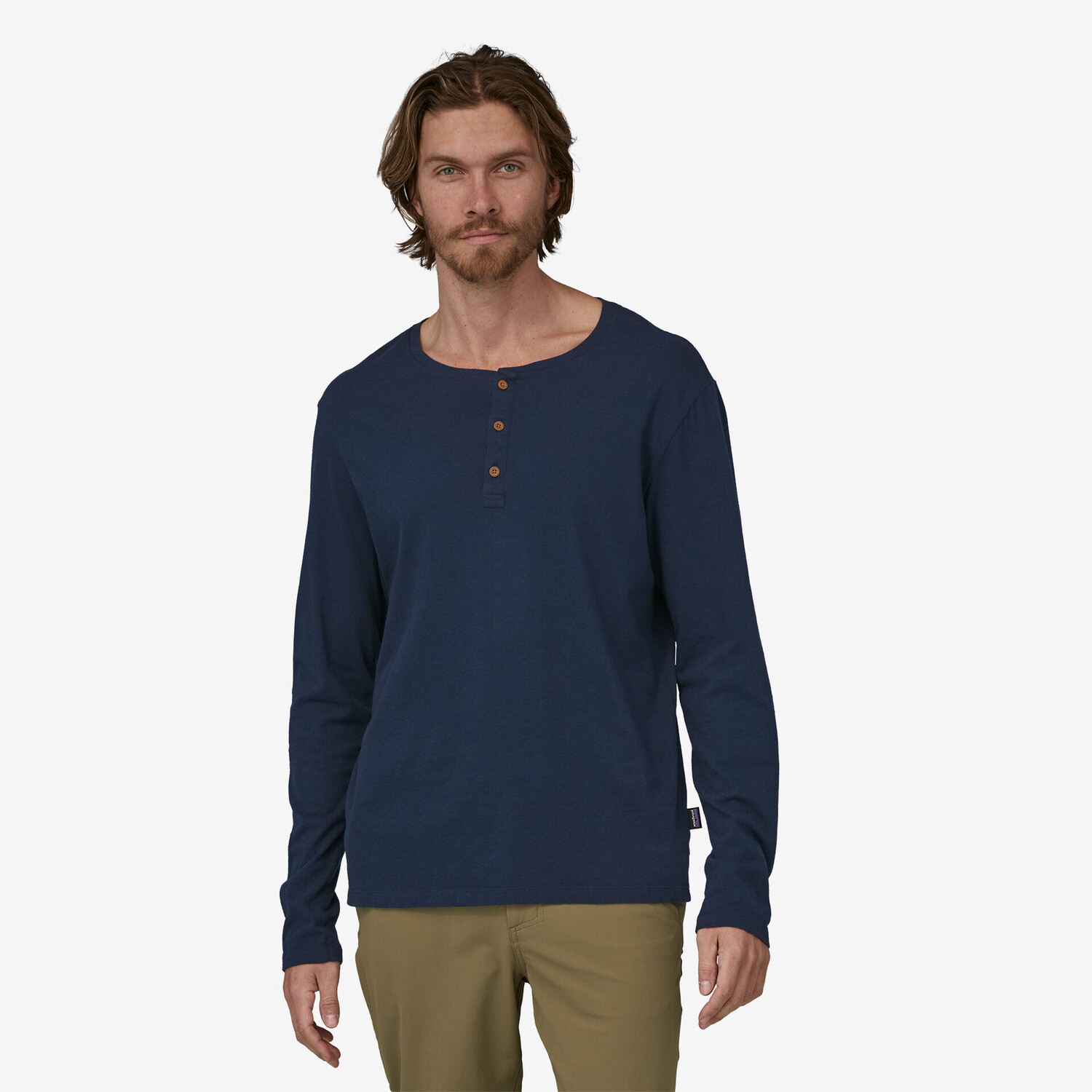 Мужская легкая футболка Henley из регенеративного органического сертифицированного хлопка Patagonia, новый темно-синий — фото 2