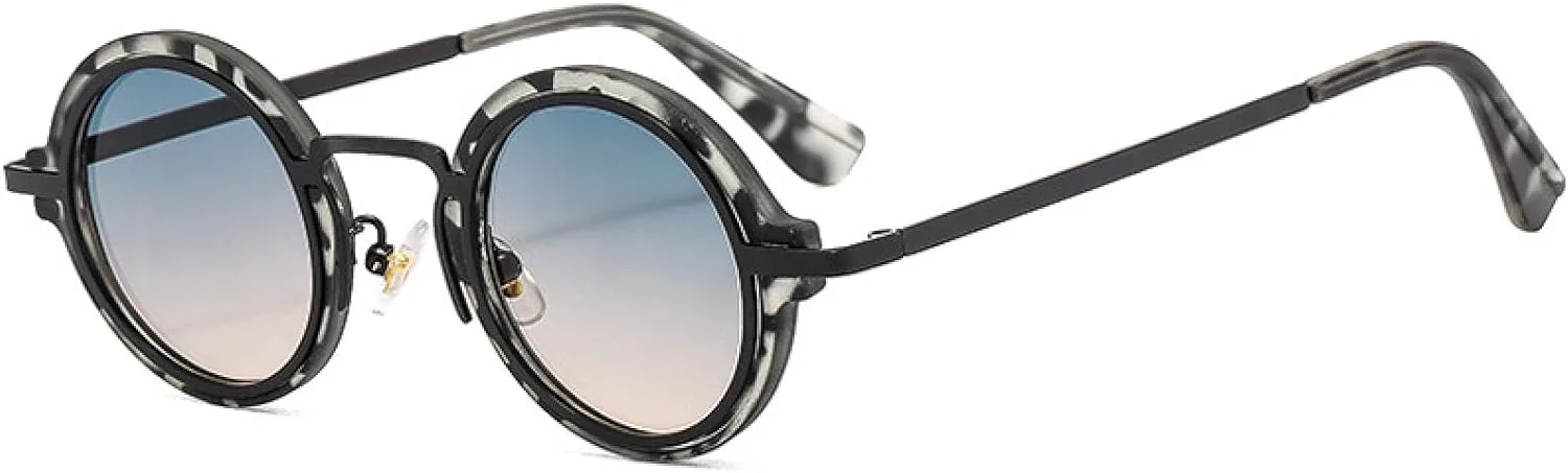 

Популярные модные маленькие круглые солнцезащитные очки для женщин в стиле ретро-панк с градиентом, для мужчин с защитой от УФ-излучения UV400 HHZZYVY, 7