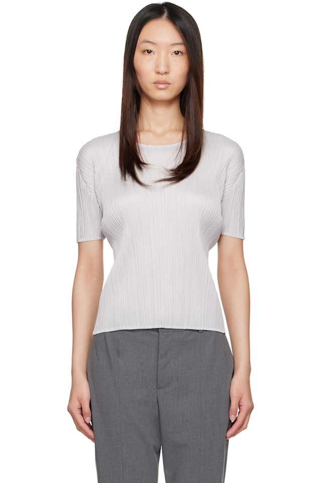 

Футболка Basics Pleats Please Issey Miyake, серый