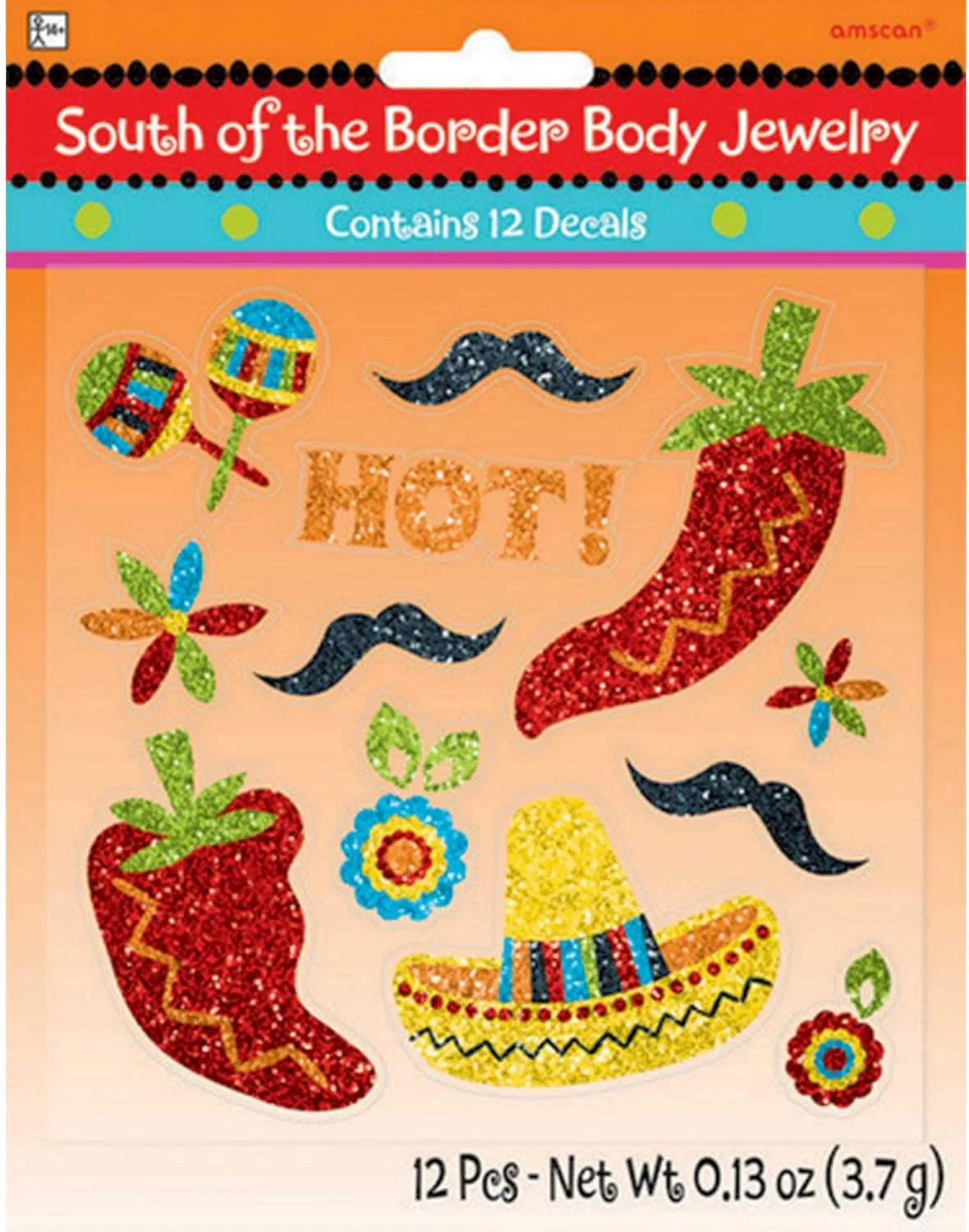 Боди-арт набор South of the Border Amscan 1 лист мультиколор