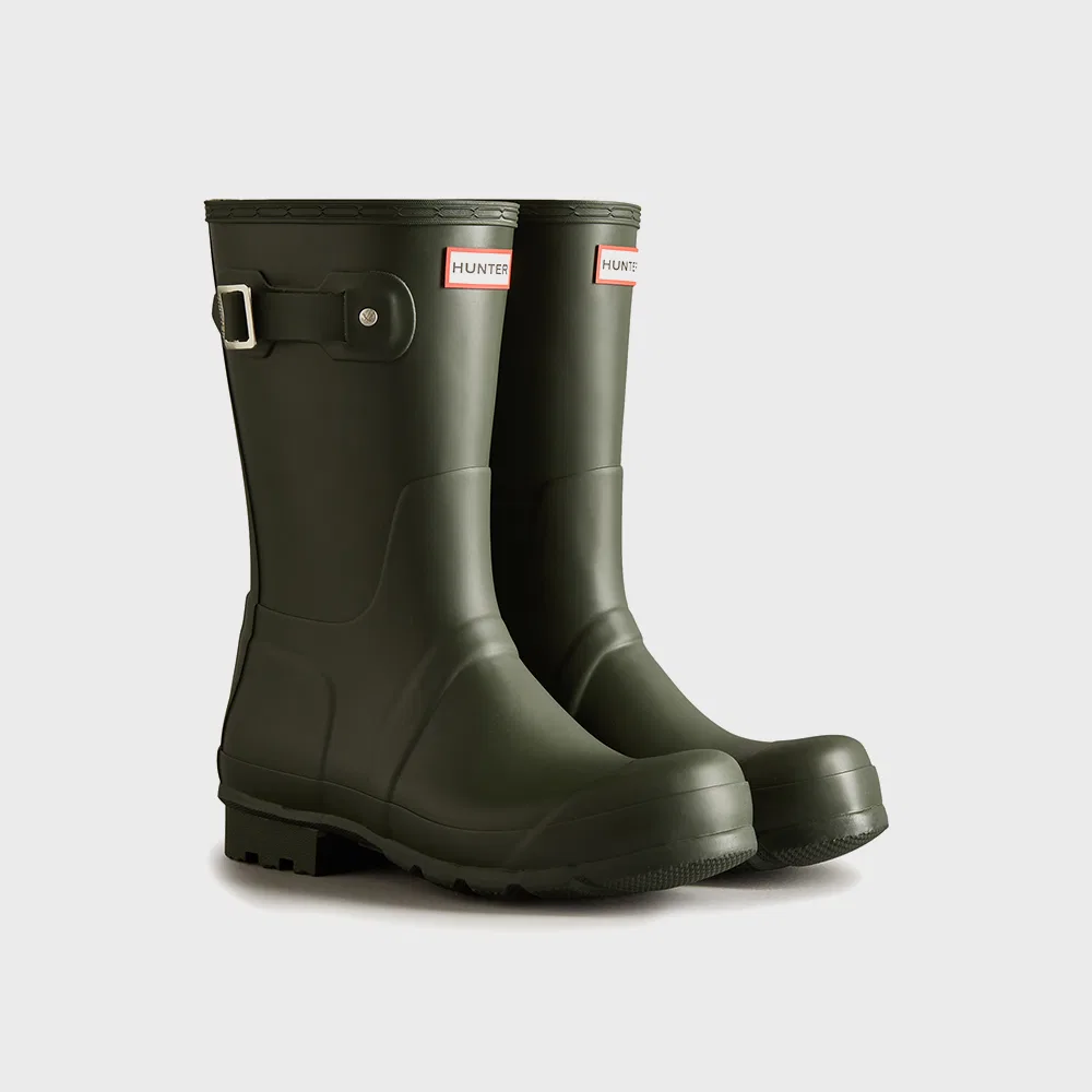Мужские короткие резиновые сапоги Hunter Original Dark Olive