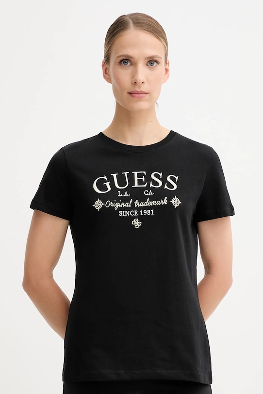

Хлопковая футболка GLORIA Guess, черный