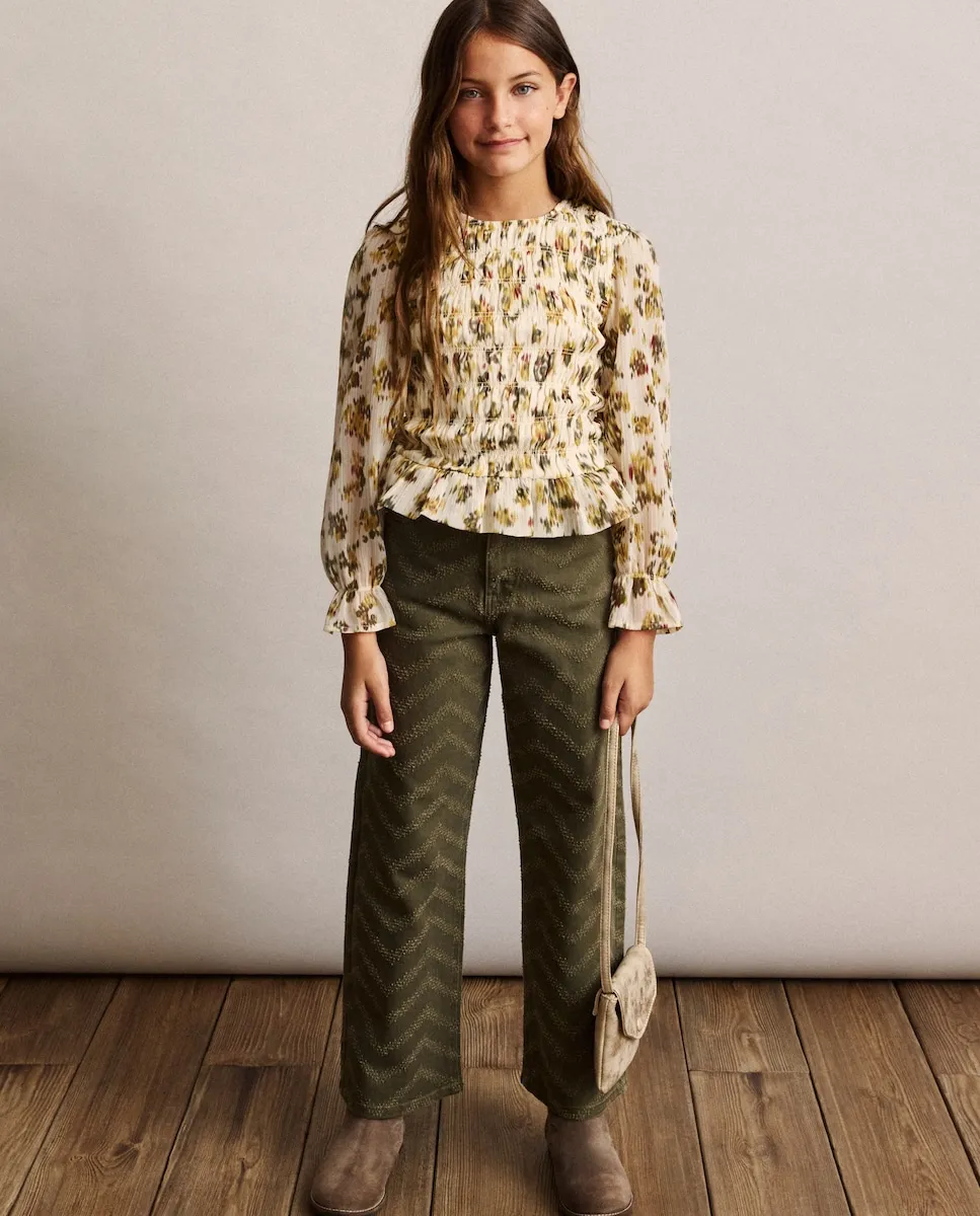 

Детские джинсы с рваными и потертыми деталями Coconut El Corte Inglés, хаки