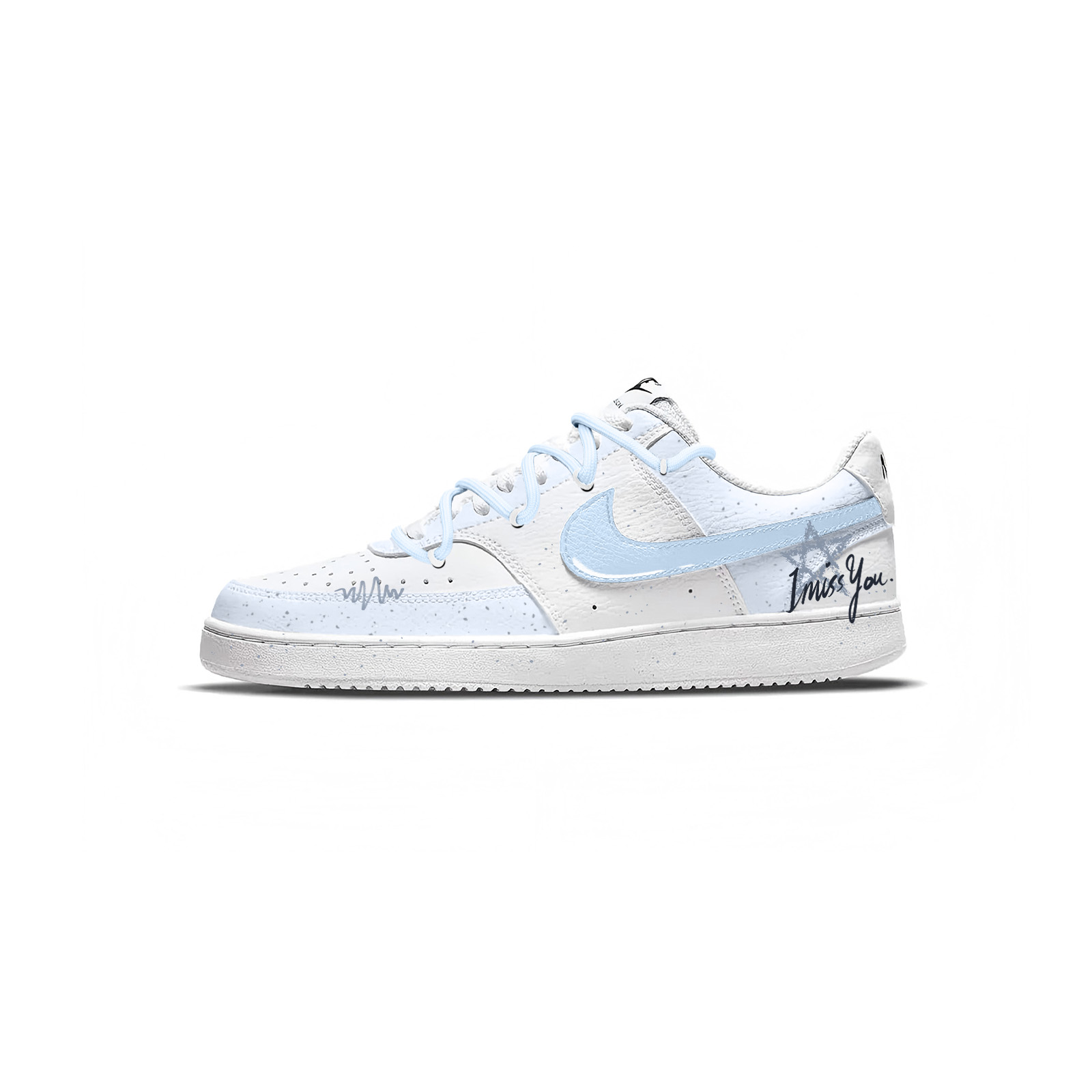 

Nike Кроссовки Court Vision 1 Starlight устойчивые к истиранию противоскользящие низкие унисекс синие, цвет Blue