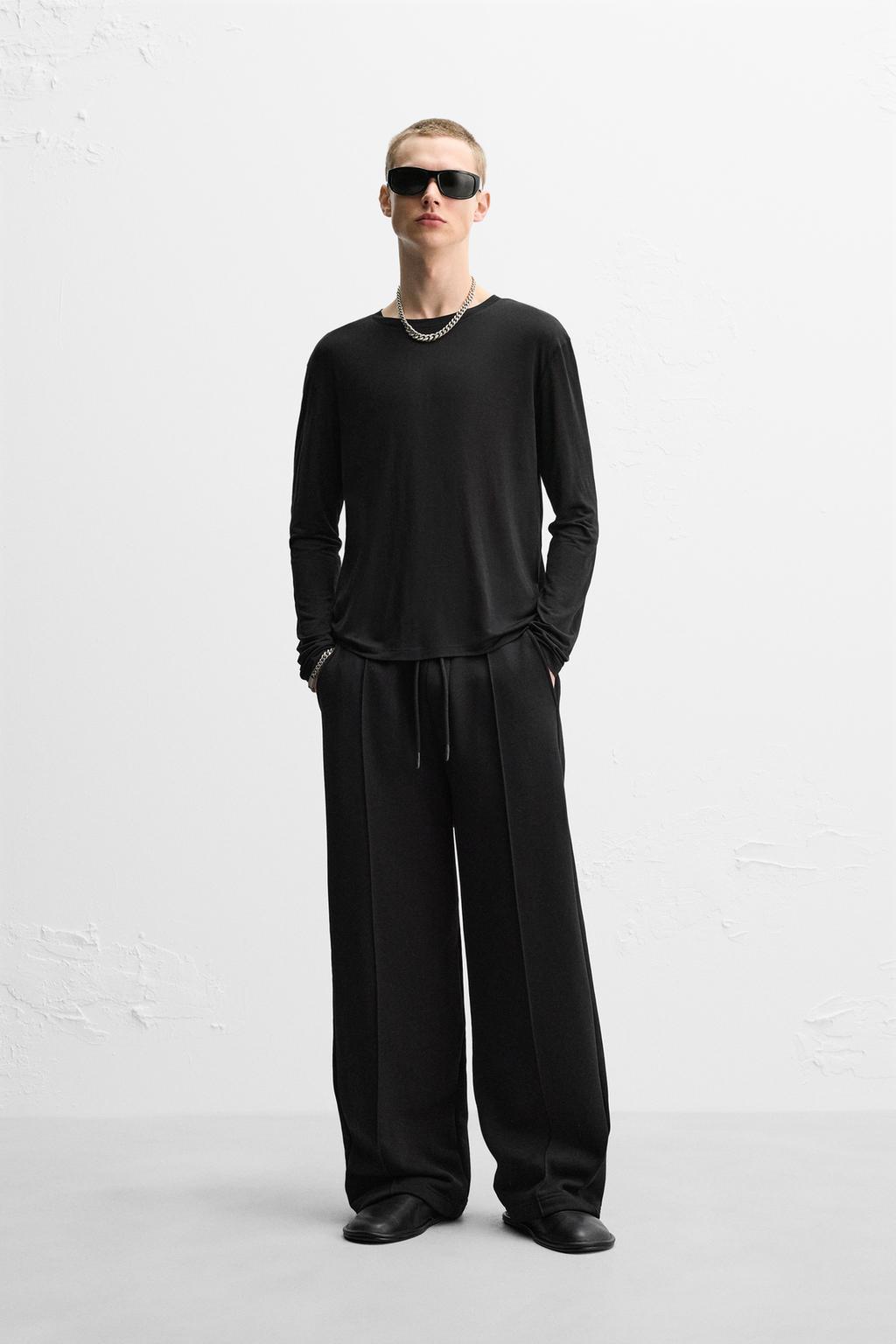 

Футболка из лиоцелла ZARA, черный