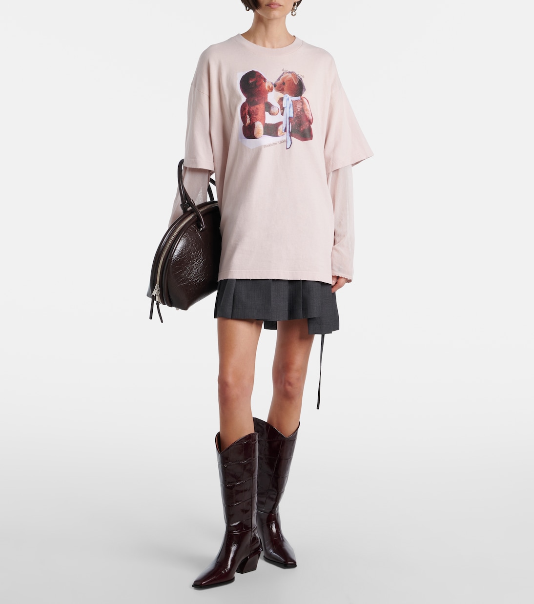 Ботинки ковбойские из кожи с эффектом крокодила Bettina 25 Paris Texas, Rouge Noir — фото 3