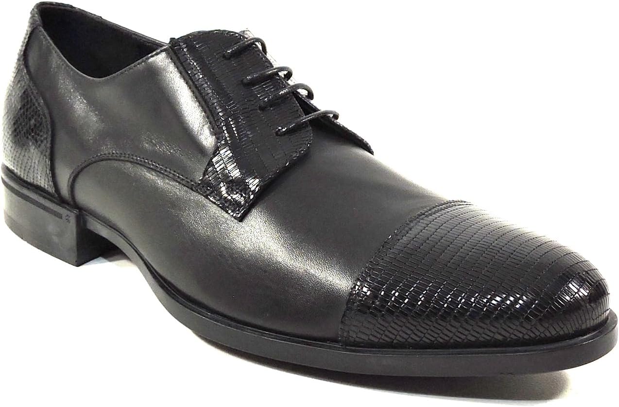 

Мужские черные мягкие кожаные оксфорды на шнуровке с плетеными элементами Luigi Traini