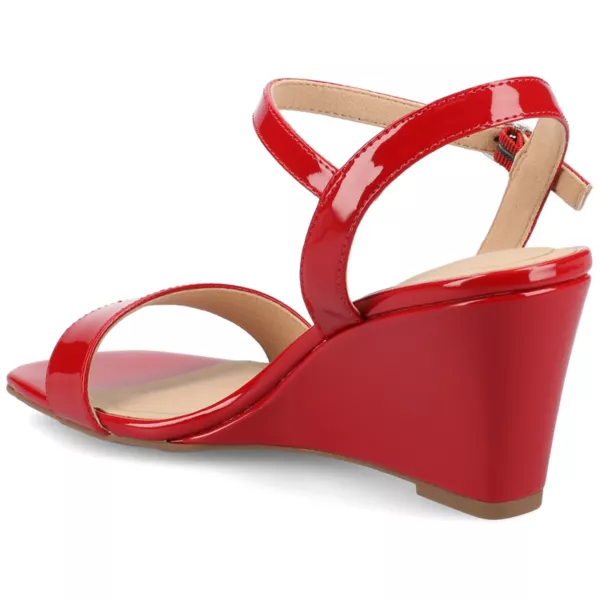 Женские босоножки на платформе Clayr с ремешком на щиколотке Journee, цвет red patent — фото 4