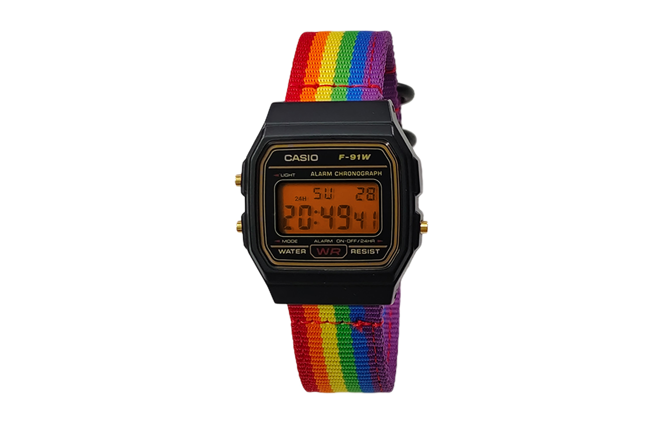 

CASIO Мужские часы Retrofit Series с кварцевым механизмом и нейлоновым ремешком, черный циферблат