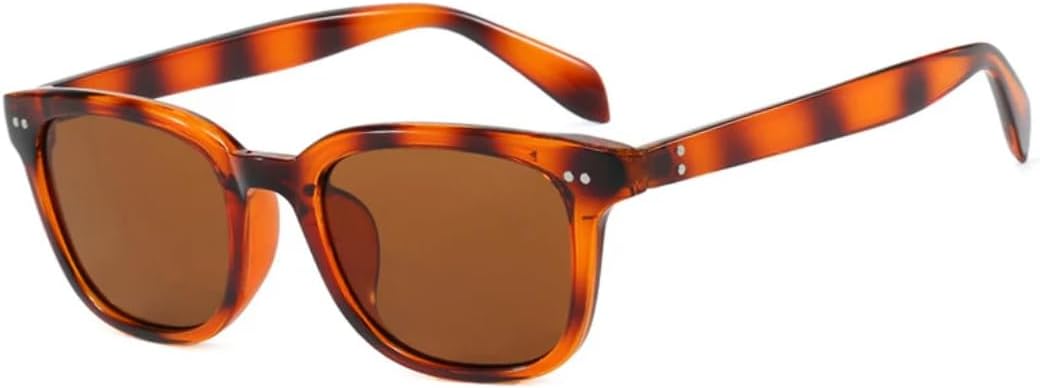 

Солнцезащитные очки с защитой UV400 | Маленькие заклепки, цветные линзы | Для женщин и мужчин, для занятий спортом на открытом воздухе и вождения DSVIGF, Leopard Brown