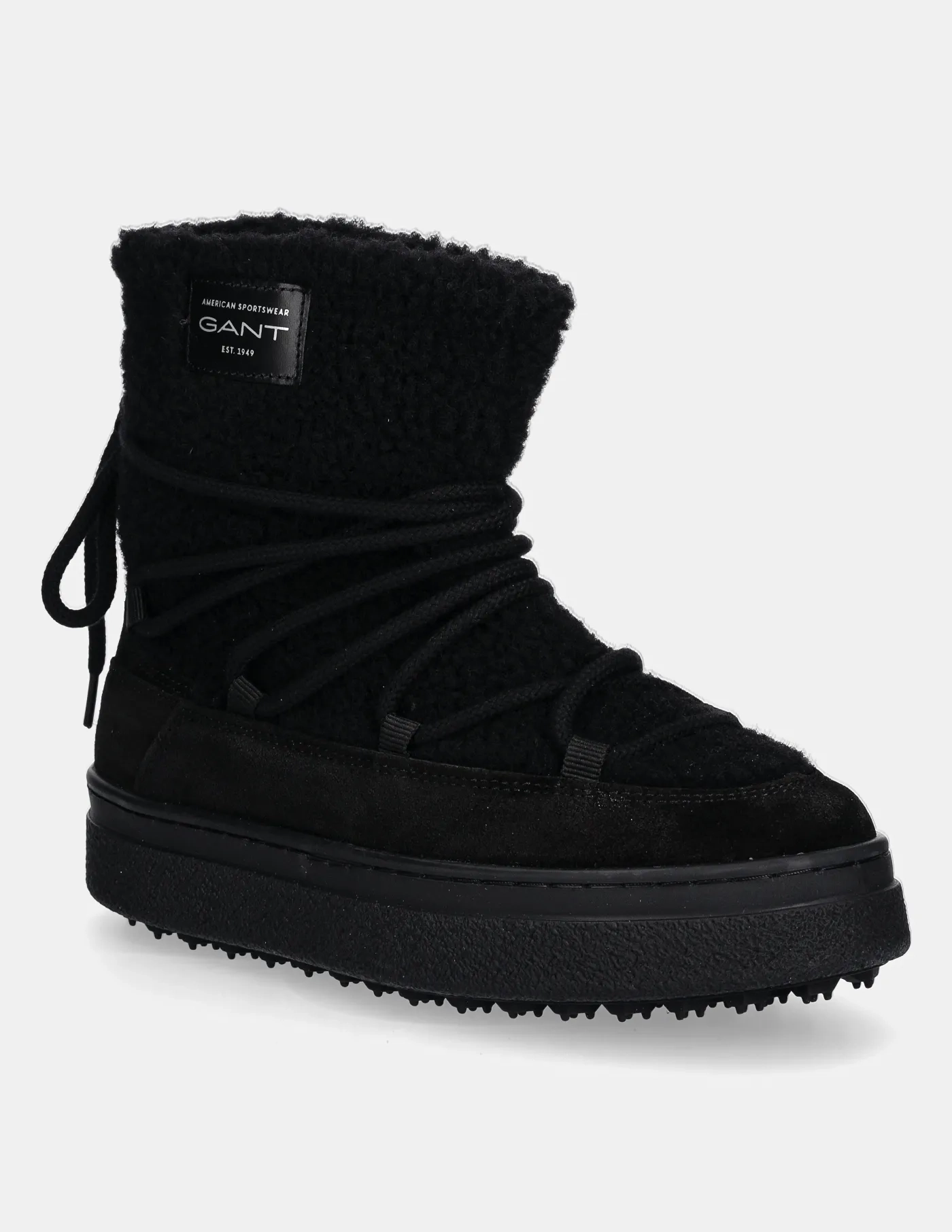 Женские зимние ботинки Gant Snowhill из замши и овчины, черный — фото 2