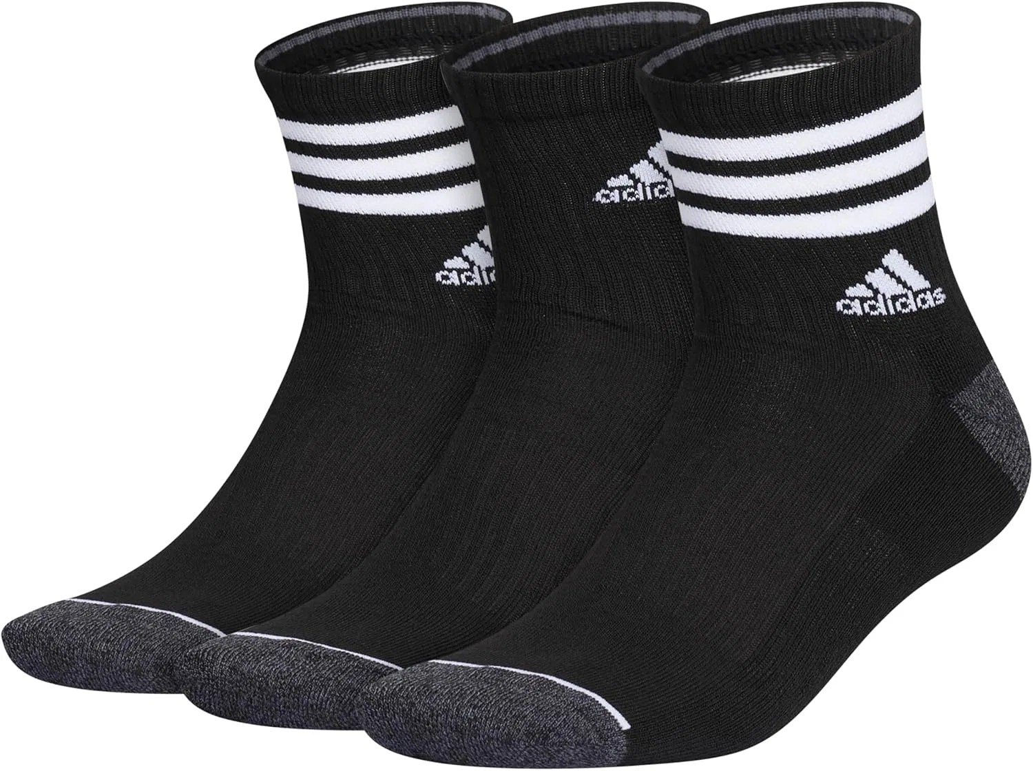 Носки мужские adidas, 3 пары, Black/Onix Grey/White/3-stripe/3