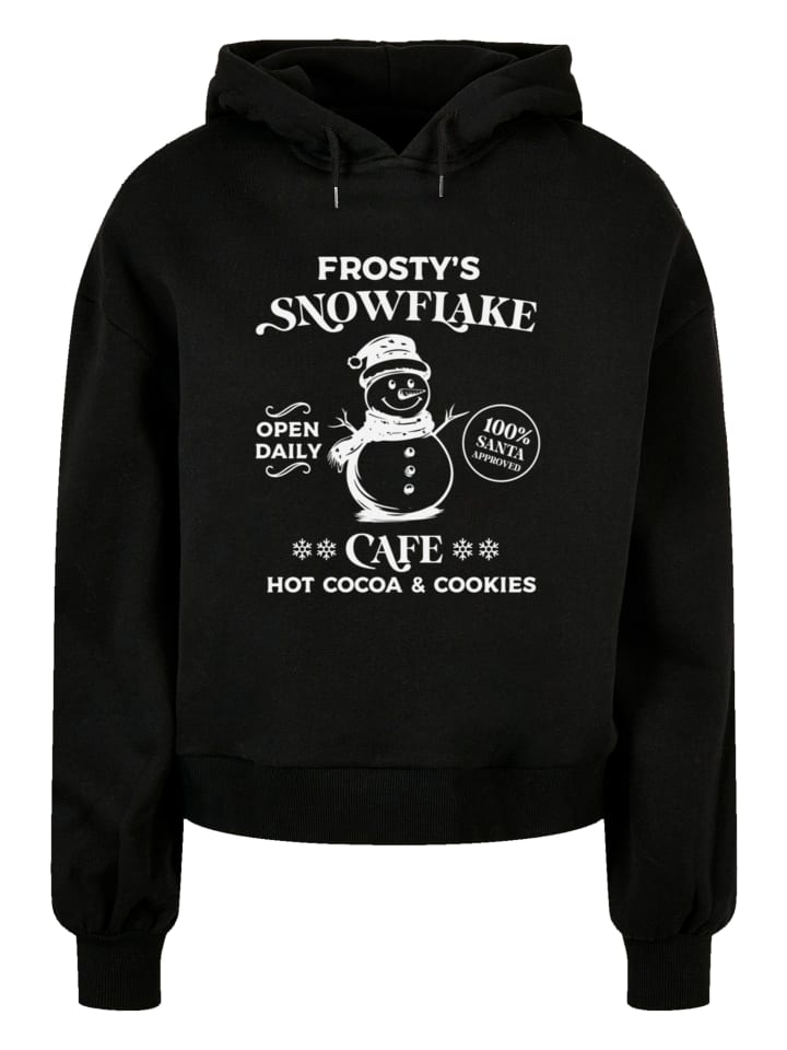 

Пуловер F4NT4STIC Oversized Hoody Frostys Snowflake Cafe Retro Weihnachten Sign, черный