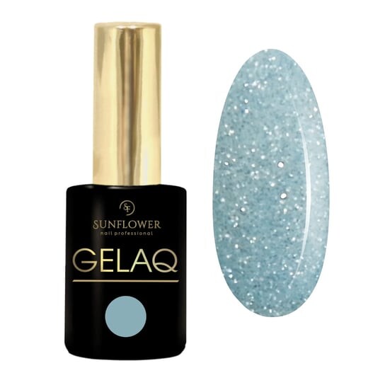 

УФ-гибридный лак - Пастельно-голубой глиттер Gelaq, Glitter No. 182, SUNFLOWER