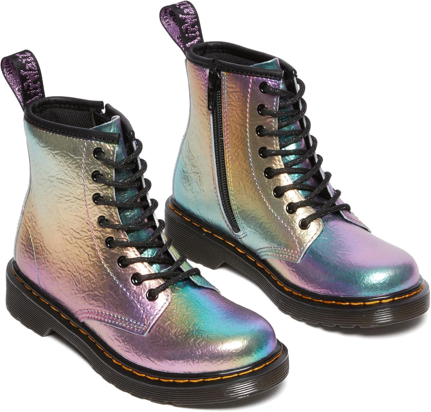 

Dr. Martens Girl's 1460 (Little Big Kid) J, Rainbow Crinkle