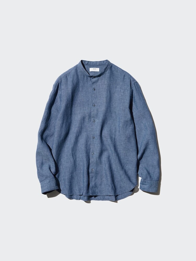 

Льняная рубашка Uniqlo, цвет 65 синий