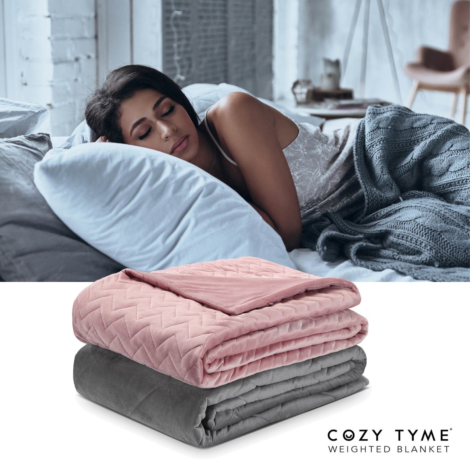 

Утяжеленное одеяло Cozy Tyme Eshe из полиэстера, цвет Blush, 8 Lbs
