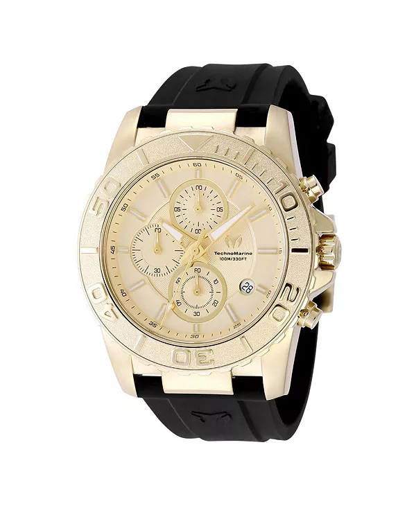 

Мужские часы tm-725009 с золотым циферблатом и кварцевым механизмом Technomarine, black