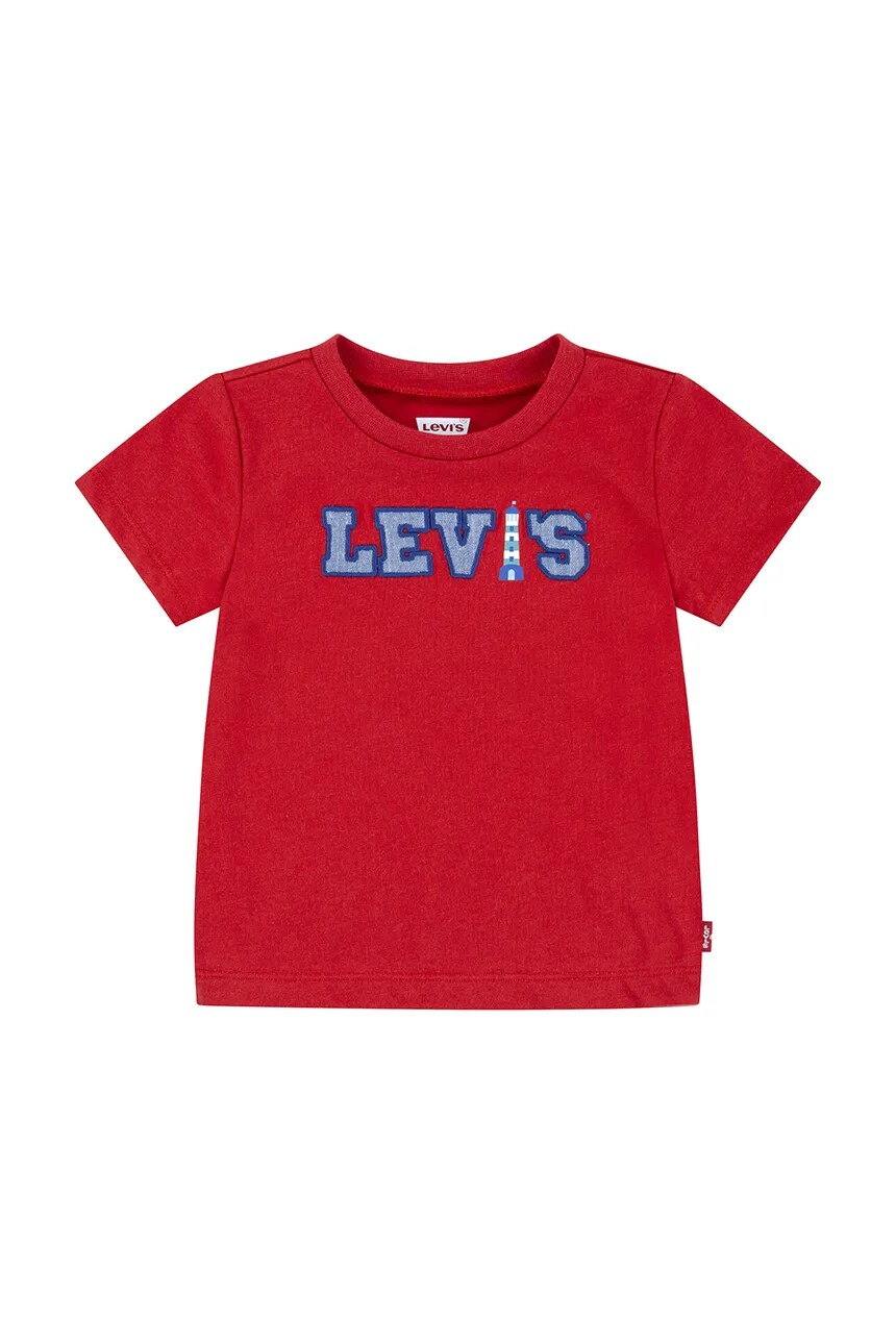 

Футболка baby из хлопка LOGO CHAMBRAY APPLIQUE TEE Levi'S, красный