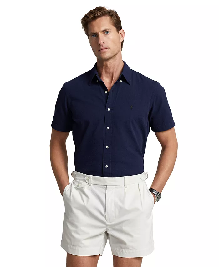 

Мужская классическая рубашка RL Prepster из ткани в полоску Polo Ralph Lauren, синий