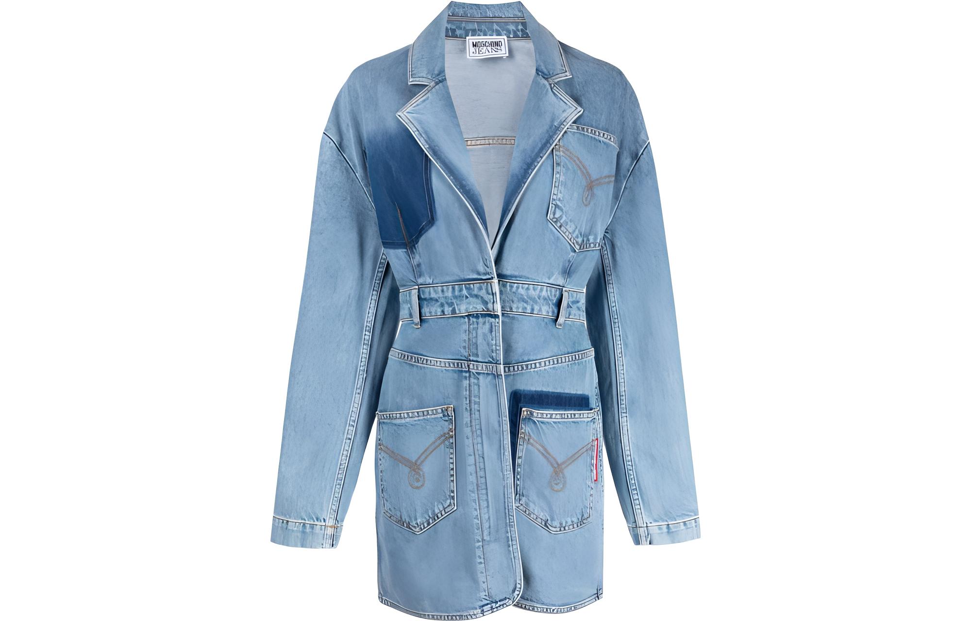 

MOSCHINO Платье с длинными рукавами женское синие