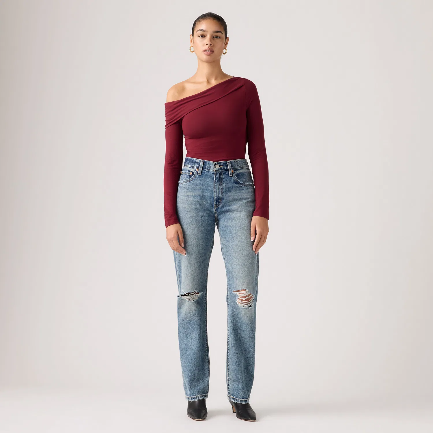 Простые джинсы для женщин от Easy Dad Levi's, Medium Wash — фото 4