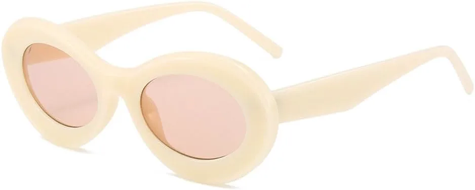 

Овальные солнцезащитные очки для женщин, модные, зеленые и фиолетовые оттенки, защита от ультрафиолета UV400, солнцезащитные очки для мужчин HVTVTLA, Beige Champagne