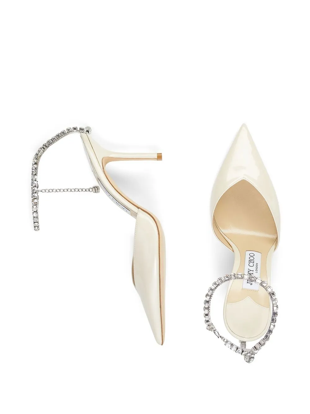 Туфли Saeda 85 с заостренным носком JIMMY CHOO, нейтральный — фото 4