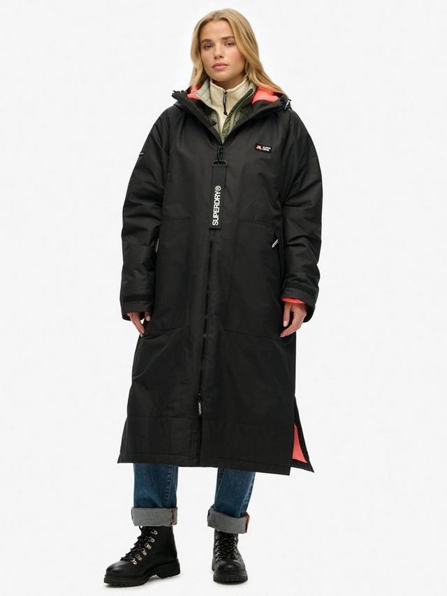 Ветровка-халат для переодевания Superdry, Black/Coral — фото 3