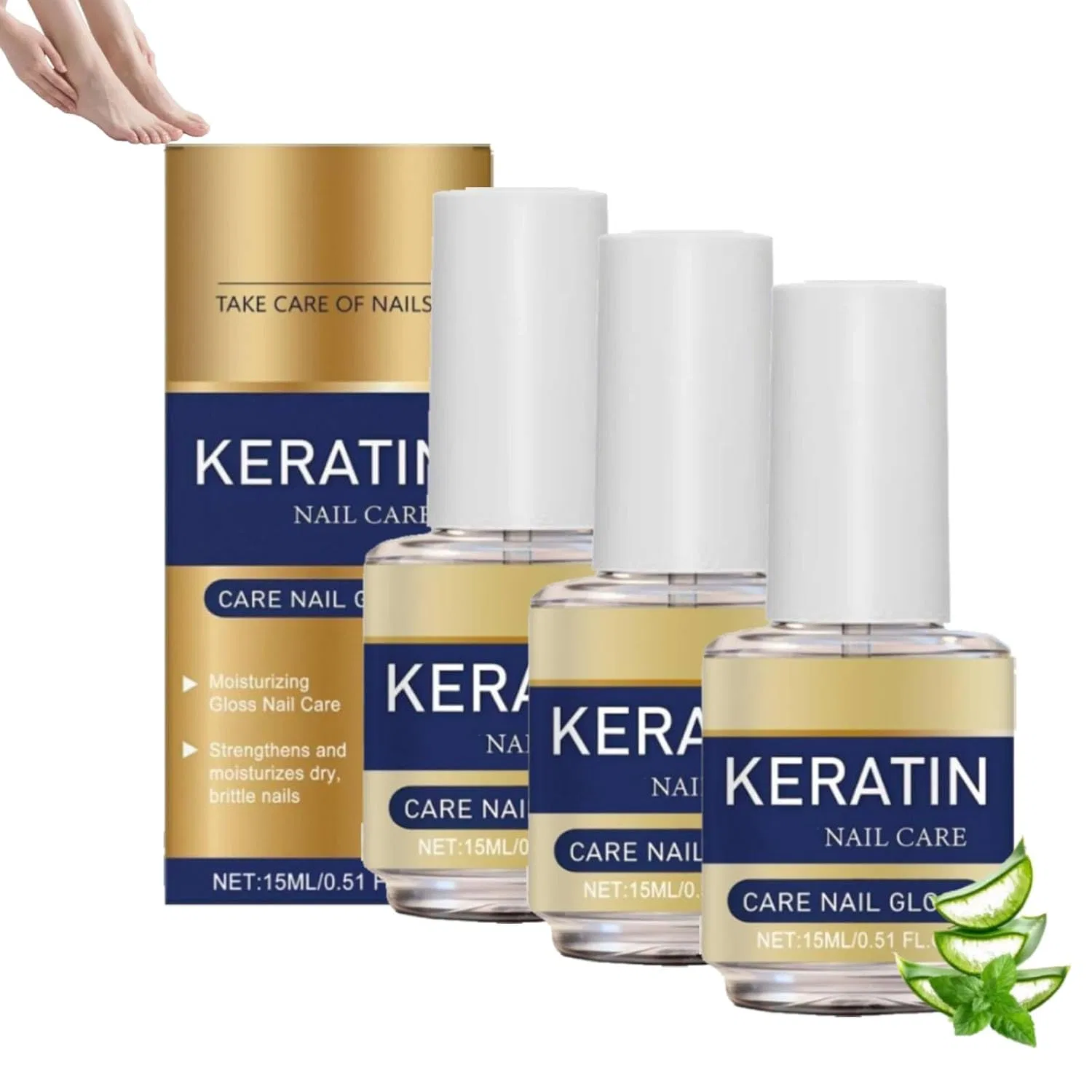 Сыворотка для ногтей с кератином, 3 шт. Yuxtth, 3Pc