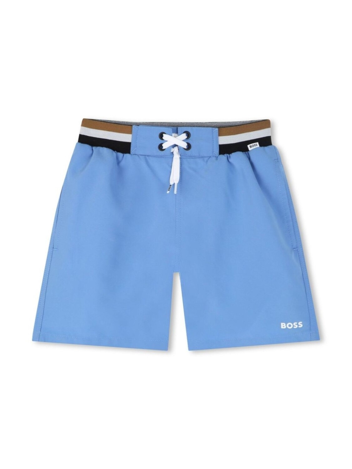 

BOSS Kidswear плавки-шорты с отделкой в полоску, синий