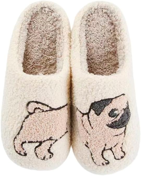 

HFBAOEGU Хэллоуинские тапочки для женщин и мужчин, эластичные, удобные, ретро, с эффектом памяти, пушистые, мягкие, для спальни, плюшевые, теплые, с противоскользящей подошвой, зимние, с шерстяной подкладкой, для улицы и дома, Yellowdog