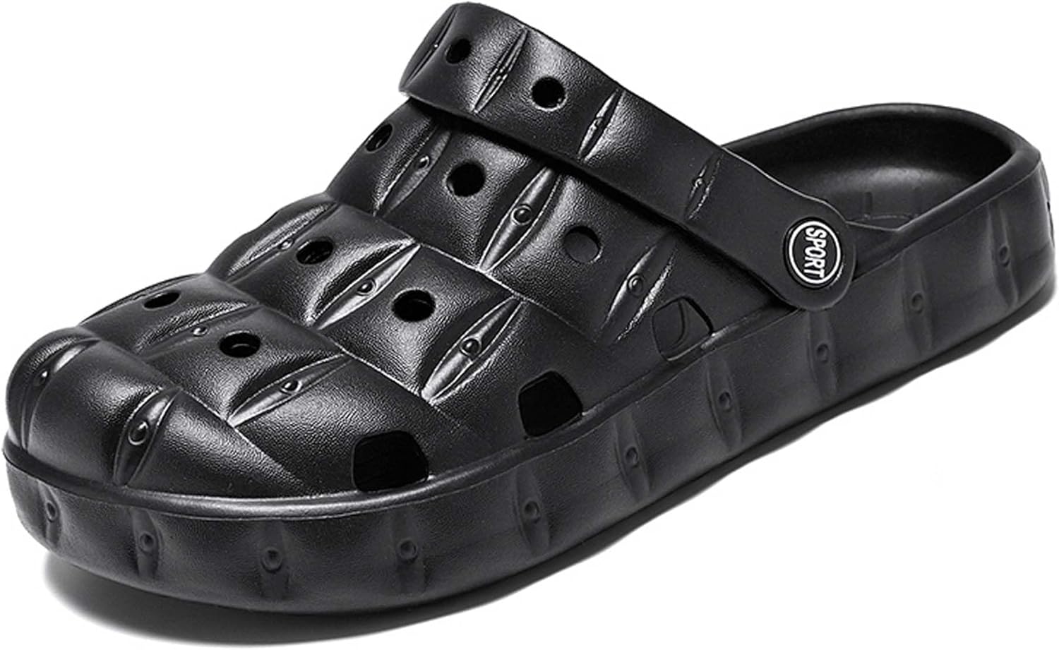 

Летние сандалии мужские и женские, сабо, садовая обувь, нескользящие, быстро сохнущие, пляжные, домашние, для душа, мюли с регулируемым каблуком Generic, черный