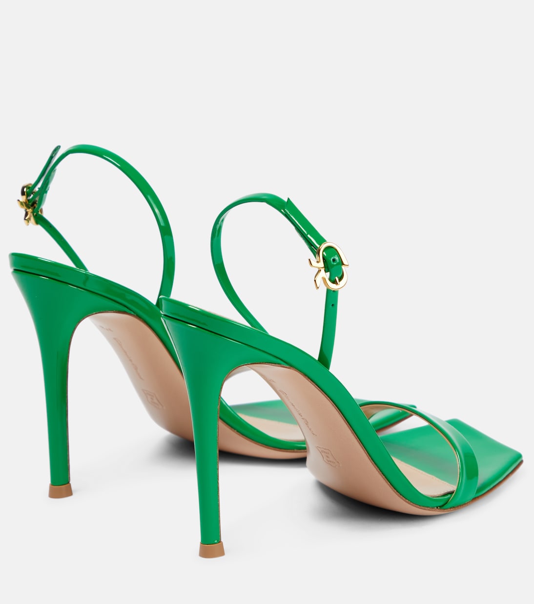 Сандалии Ribbon 105 из лакированной кожи Gianvito Rossi, зеленый — фото 3