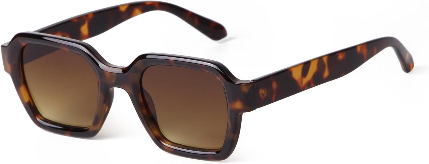 

Солнцезащитные очки квадратной формы коричневого и зеленого цвета для женщин и мужчин, винтажные прямоугольные солнцезащитные очки, очки в черепаховой оправе, градиентные очки с защитой от УФ-излучения UV400 WNCKSQ, C3