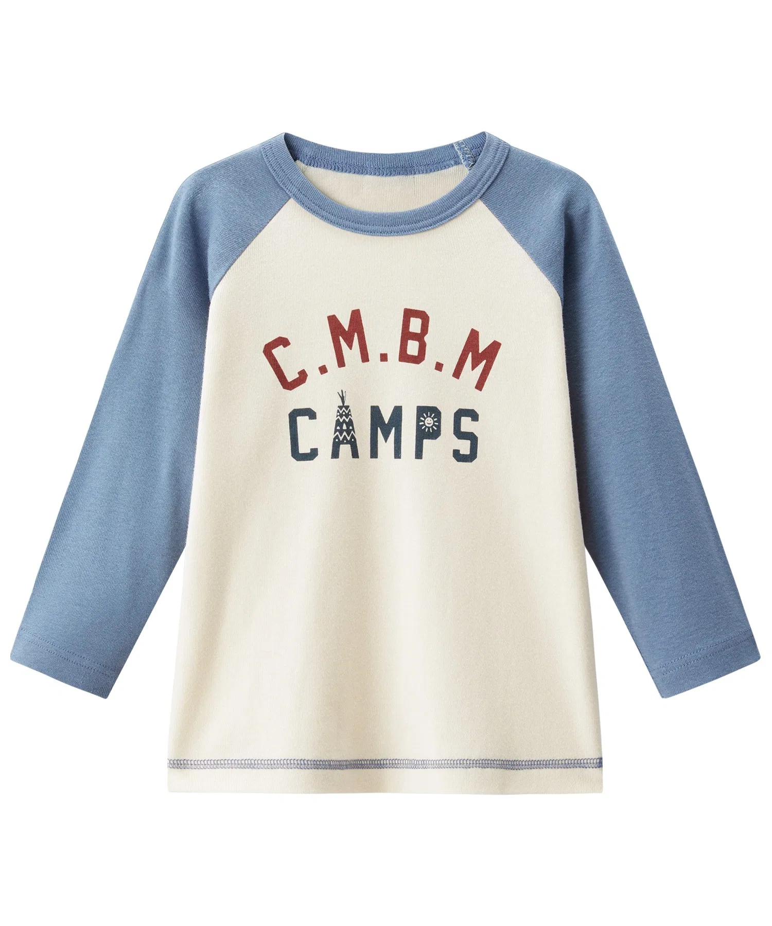Детская футболка с длинным рукавом combimini CAMPS серая — фото 2