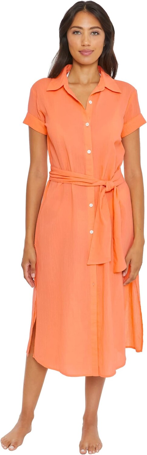 

Купальник BECCA Gauzy Button-Down Shirtdress Cover-Up, цвет Nectar