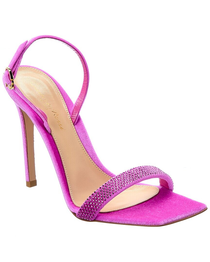 Бархатные сандалии Gianvito Rossi Britney 150, розовый — фото 3