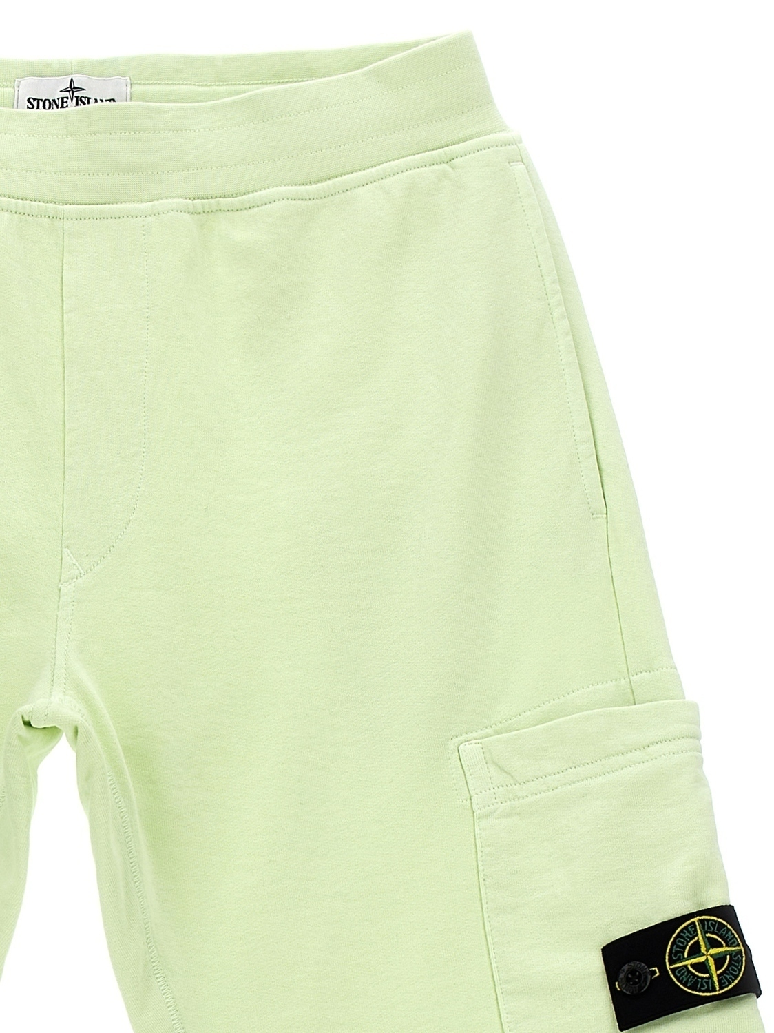 Бермуды-карго с логотипом и нашивкой Stone Island Junior, зеленый — фото 3